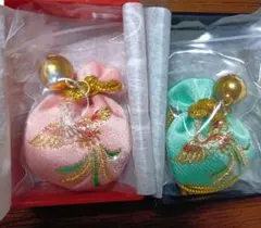 日光東照宮 お守り 2点セット 鳳凰 鈴付 赤黒ケース 古い御守 レトロ