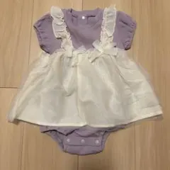 アプレレクール　パープル フリル付きロンパース70