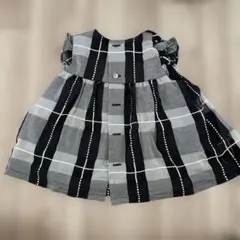 SENSE OF WONDERチェック柄ワンピース 黒とグレー 90cm