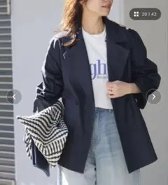 ジャーナルスタンダードレリューム ハーフトレンチコート 36 ネイビー