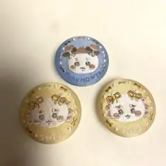 ちいかわビスケット2 刺繍缶バッジ　シーサー　古本屋
