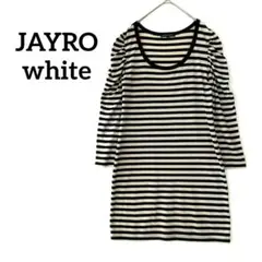 ジャイロホワイト JAYRO white ノースリーブワンピース ストライプ M