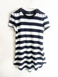 POLO RALPH LAWREN　ボーダー柄シアーTシャツ　ネイビーのサムネイル