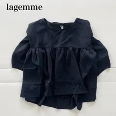 lagemme ブラック トップス　ブラウス　オフィスカジュアル　洗える　上品