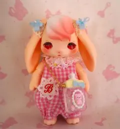 pinkギンガムロンパース cocoriang kumukuku