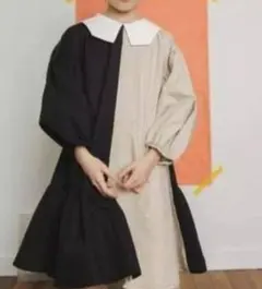 ツートンカラー アシンメトリー ワンピース 130cm