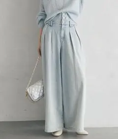 La boutique BonBon ハイウエストバギーデニムパンツ　美品　S