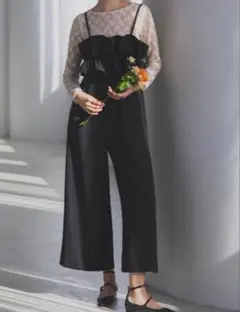 Meraki トップフリルサロペットパンツ