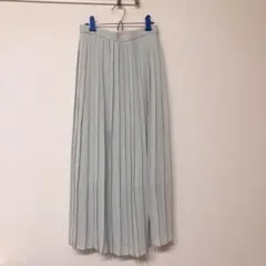 新品 ユニクロ プリーツスカート ロングスカート シフォン ミント