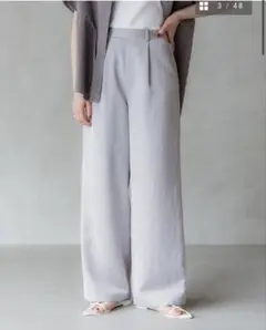 crewre ウォッシャブルサテンスラックス １ ライトグレー