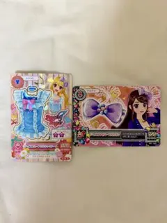 アイカツカード アイスブルーフリルキャミソール ジュエルつきパープルリボン