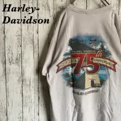【希少】ハーレーダビッドソン 半袖 Tシャツ プリント L オフホワイト ハワイのサムネイル