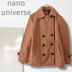 n3【ナノユニバース】ピーコート/上質 暖かい 通勤 茶色 上品 ミドル丈 暖