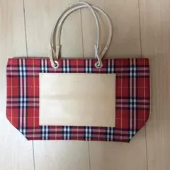 大幅値下げ！バーバリー赤チェックバッグ