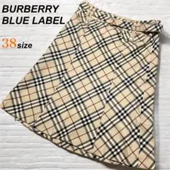 BURBERRYBLUELABEL スカート ノバチェック ベルト付き 38