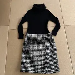 タートルネック チェック柄 ワンピース