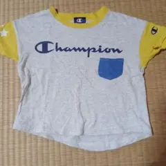 Champion ポケット付き Tシャツ 90サイズ グレー/イエロー