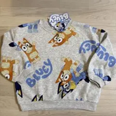 しまむら　ブルーイ　トレーナー　裏起毛　総柄