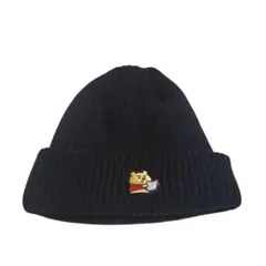 黒ニットキャップ　くまのプーさん　ディズニー