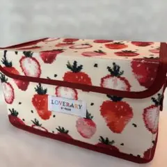 【中古品】美人百科付録《ラブラリー》ストロベリードット柄　マルチ収納BOX