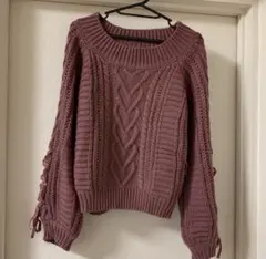 【〜16日値下げ】 INGNI ニット ケーブルハートニット リボン 編み上げ