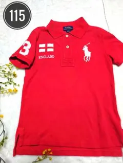 【ポロラルフローレン】キッズ半袖ポロシャツレッドS115.110