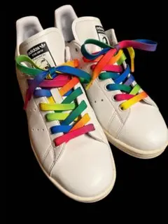 美品adidas Stan Smith スニーカー ホワイト レインボー