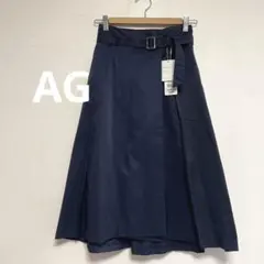 エージー　AG　チノフレアスカート　ネイビー　レディース　S　ベルト付き