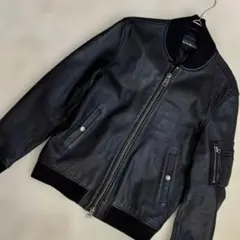 JACKROSE 山羊革 W-ZIP ゴートレザー MA-1 ブラック サイズ4 JACKROSE 山羊革 W-ZIP ゴートレザー MA-1 ブラック サイズ4