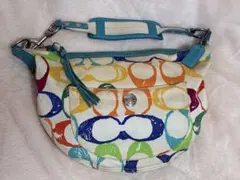 COACH コーチ 5657 ハーフムーン シグネチャーショルダー マルチカラー