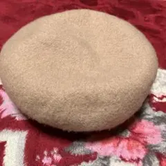 ウール ベージュ ベレー帽 刺繍デザイン⭐︎ワケあり品⭐︎