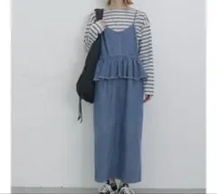 サマンサモスモスブルー ECO DENIMペプラムキャミワンピース