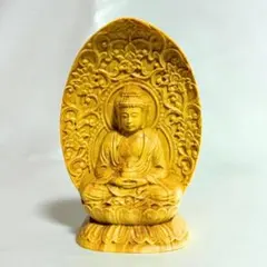 仏像 薬師如来像 木彫り 柘植 お守り 置物 厄除け コンパクト 小さい