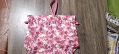 ハローキティ 桜・蝶・和柄　ピンク☆巾着バッグ