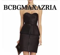 美シルエット BCBGMAXAZRIA プリーツ ペプラム カクテルドレス 4のサムネイル