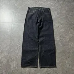 90s ヴィンテージ ワイドバギーデニムパンツ 赤耳 濃紺 46 極美品