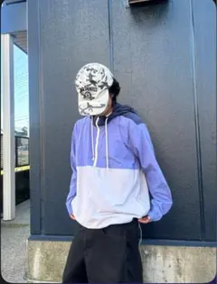 90s Old Stussy オールドステューシー ナイロン アノラック 青 M