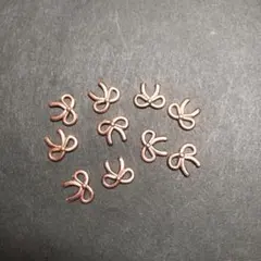 リボンチャーム　ネイルパーツ　ピンクゴールド　アクセサリー　１０個