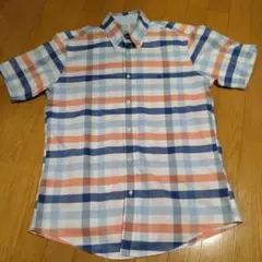 ブルックスブラザーズ 刺繍ロゴ 春夏カラー チェック柄半袖BDシャツ