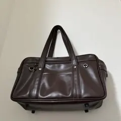 スクールバック　茶色　スクバ