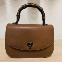 Moschinoモスキーノredwallハンドバッグレザーブラウン