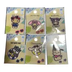 サンリオ 日焼け パイルワッペン シール 刺繍　6枚セット