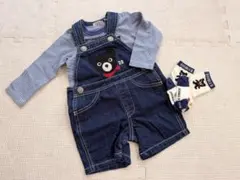 新品　ミキハウス　オーバーオール　ロンT 靴下　70〜80