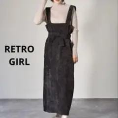 RETRO GIRL リボン付きブラック ジャンパースカートのサムネイル