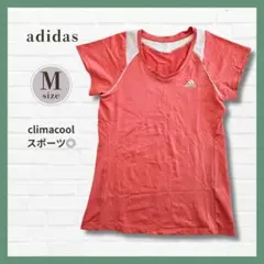 adidas climacool Tシャツ M サーモンピンク 速乾 ラグラン