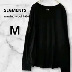 SEGMENTS 黒 メリノウール 長袖Tシャツ Mサイズ