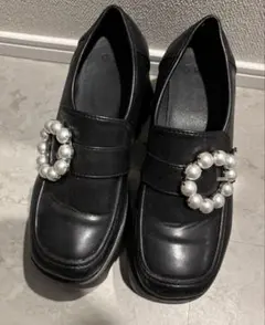 GRL 厚底パールローファー 黒 値下げ❌