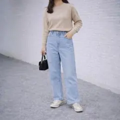 Ray BEAMS ジーンズ【普段使い】S ライトブルー 綿100% ストレート