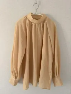 green label relaxing 長袖 シフォンブラウス