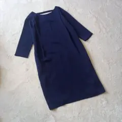 GLOBAL WORK 紺 七分袖 ワンピース レディース Mサイズ